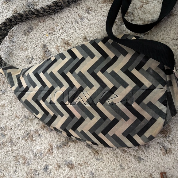 Kavu Black and Cream Geometric Backpack - Picture 2 of 4